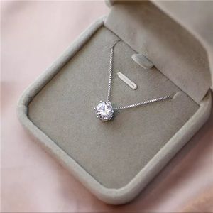 New 925 Sterling Silver AAA Zircon Choker Necklace